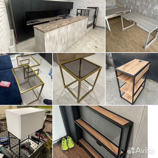 Изготовление мебели лофт на металл. каркасе