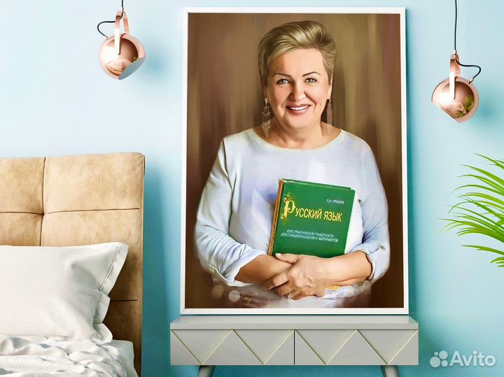 Портрет по фото на холсте