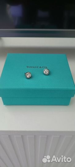 Серьги Tiffany платина Новые