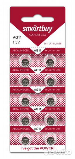 Элемент питания Smartbuy AG11(LR721, 361A) Цена за 1 батарейку 100/2000