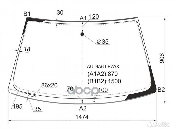 Стекло лобовое audi audi A6/S6 4D 97-04 audia6