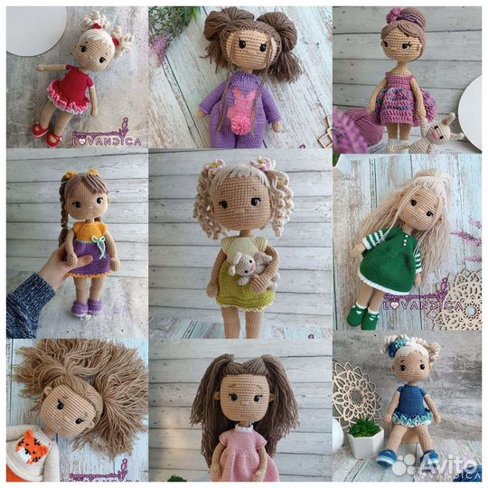 Кукла вязаная, ручная работа, амигуруми