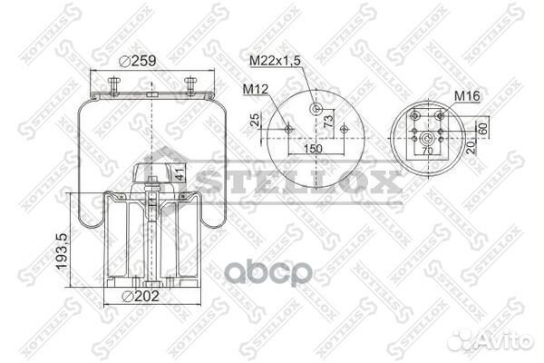 90-09413-SX пневмопод.со стак. 941MB h523 2шп