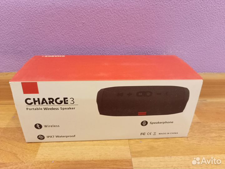 Портативная колонка чёрная новая charge 3