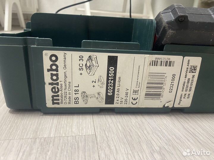 Шуруповерт metabo bs 18 l