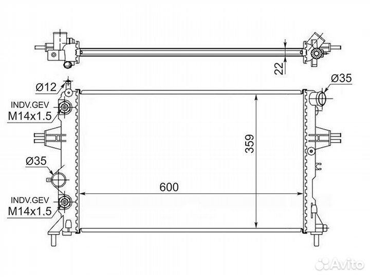 Опель Зафира А, Астра Радиатор охлаждения 9193265