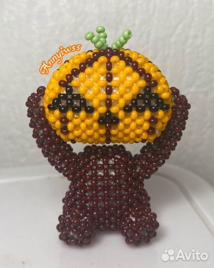 Тыквоголовый Джек амигуруми из бисера