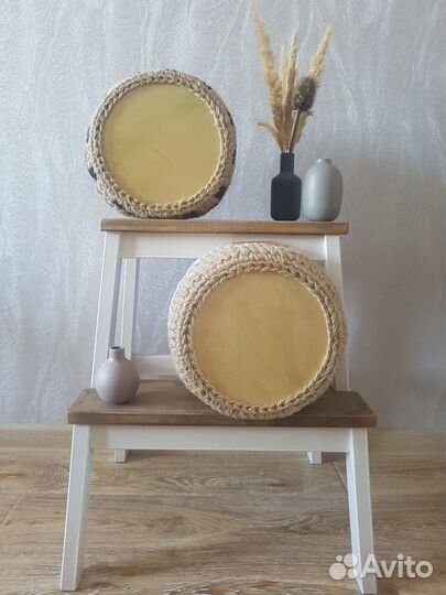 Корзина из джута с узором 