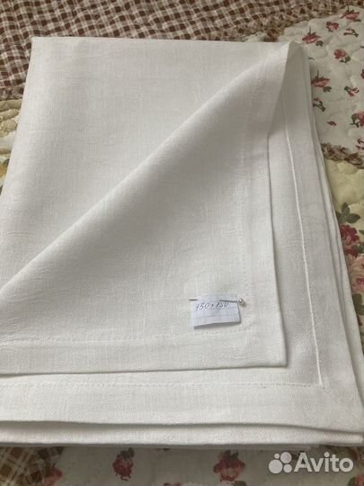 Скатерть лен белая 2х2 м