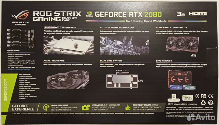 Видеокарта ROG strix RTX 2080 O8G gaming