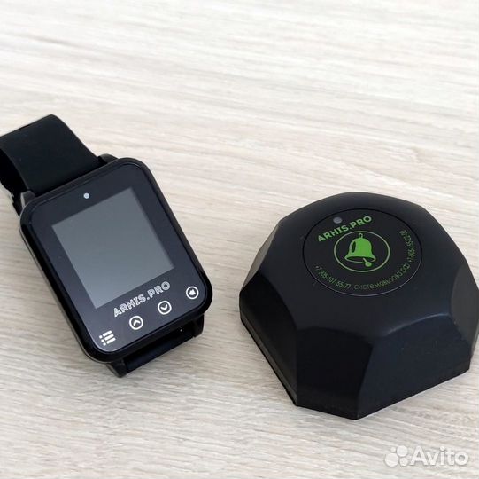 Кнопка вызова официанта модель Бургер и часы Элит