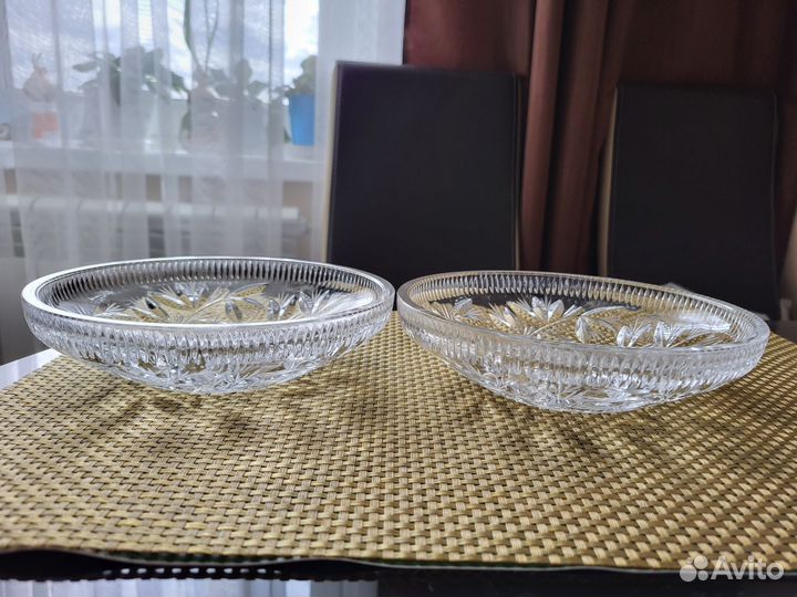 Хрустальная ваза для фруктов СССР