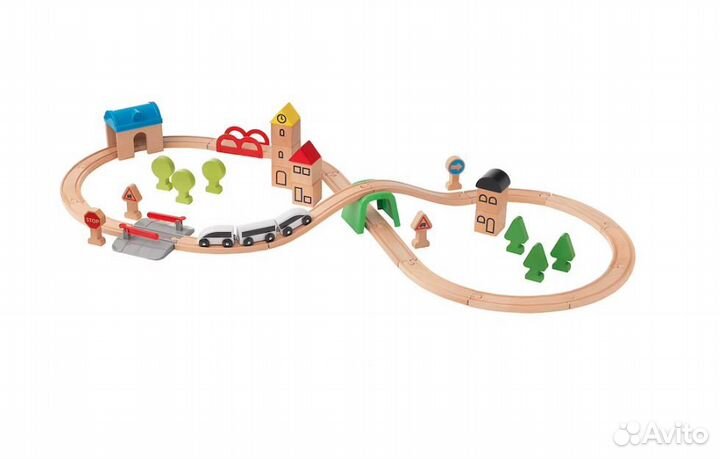 Деревянная железная дорога 45 предметов