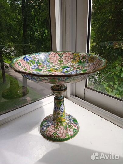 Ваза клуазоне для фруктов и хлеба