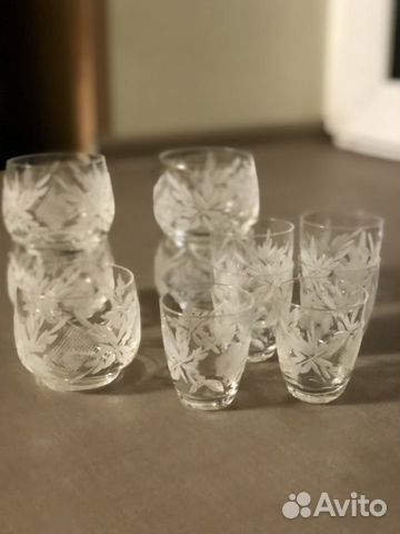 Стопки бочонки хрустальные, СССР