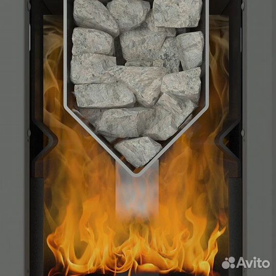 Банная печь Костер Парус 24 м3, с 2я каменками