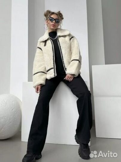 Дубленка тедди оверсайз демисезонная ррL