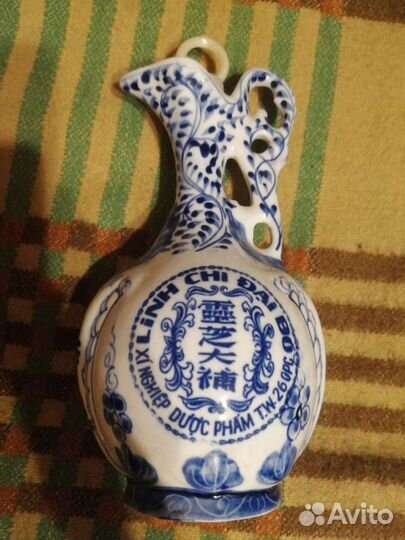 Гжель СССР 1970. 2.сосуда.Кувшин:бутыль для вина