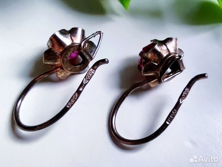 Серьги серебро 875 проба СССР