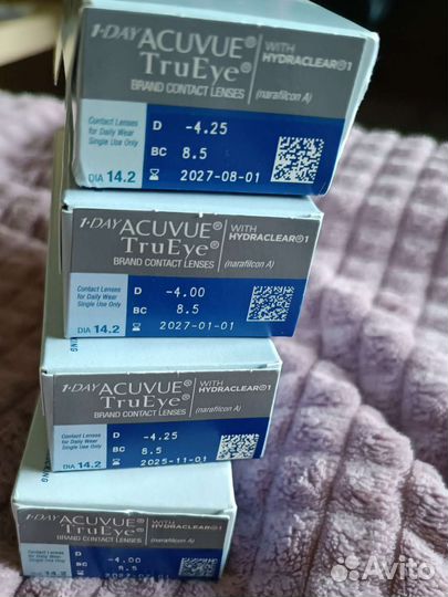 Линзы однодневные Acuvue TrueEye -4.00 и -4.25