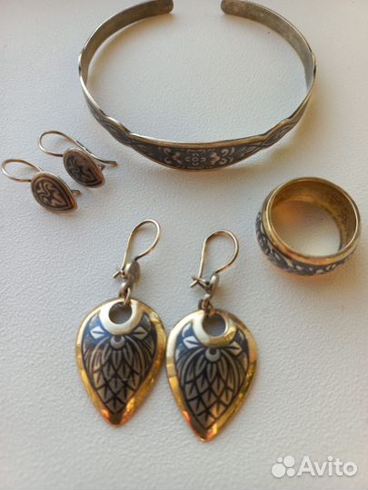 Серебряные изделия Северная чернь