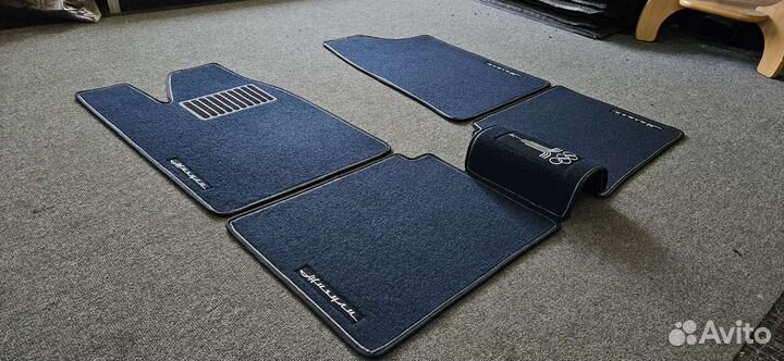 Автоковрики для ваз 2101-2107, синие с чёрн. бел