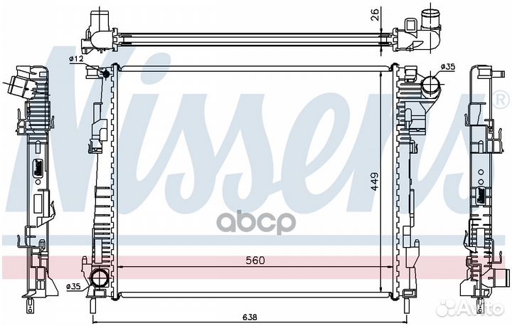Радиатор nissan primastar (02) 2.0 dCi (+) 63122