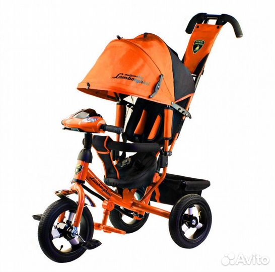 Велосипед детский 3Х колесный С ручкой lamborghini