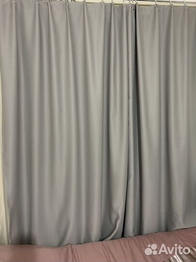 Шторы блэкаут светло- серые