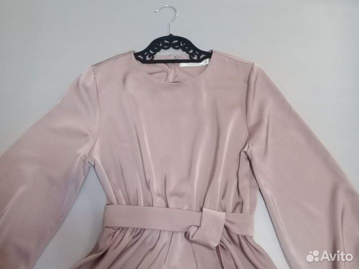 Нарядное платье женское 46 пудровый розовый