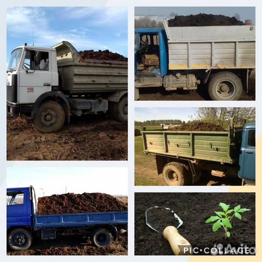 Навоз коровий, Земля плодородная, Чернозем - 5 m3