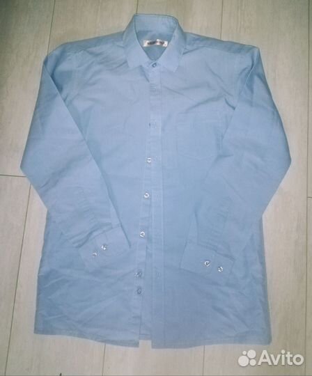 Рубашка сорочка голубая, размер 12 лет