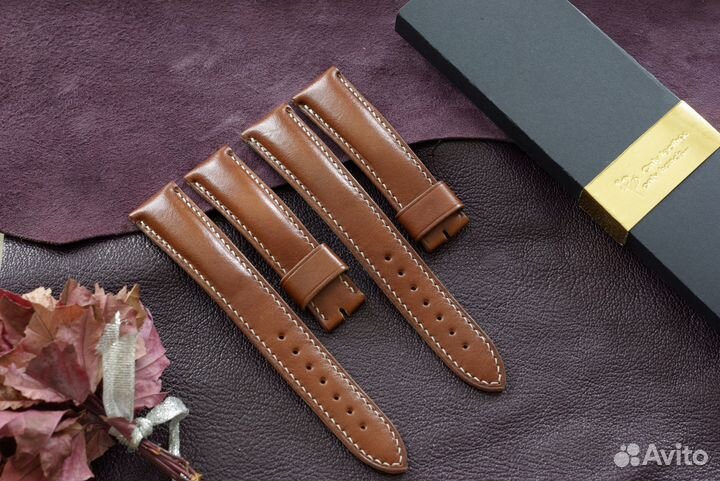 Именной ремешок на часы. Итальянская кожа. Handmad