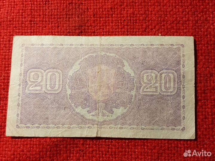 Банкнота / Финляндии 20 марок / 1939год/VF.LittD