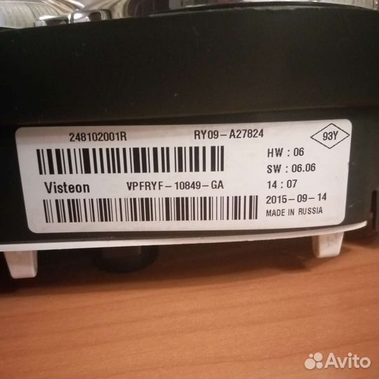 Панель приборов дастер renault duster 248102001r