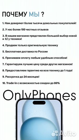 iPhone 15 128GB / Новый / Гарантия год / sim