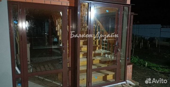 Входная группа алюминия, остекление терассы