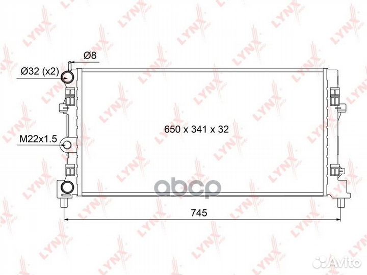 Радиатор охлаждения двигателя RM1114 lynxauto