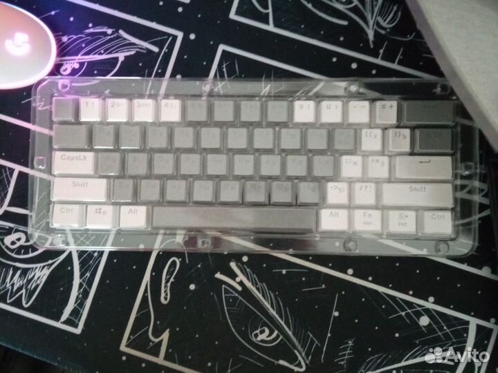 Мышь logitech и Клавиатура Red Dragon fizz rainbow