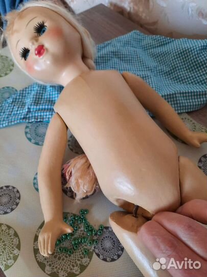 Кукла ссср,опилочная,паричковая Настенька