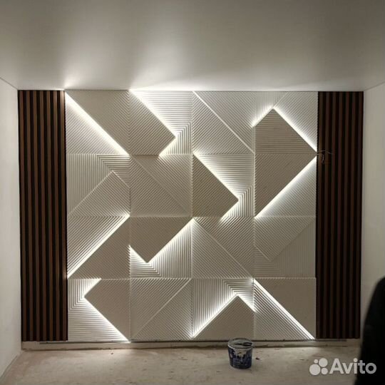 3D гипсовые панели с подсветкой