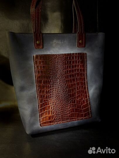 Шоппер из натуральной кожи