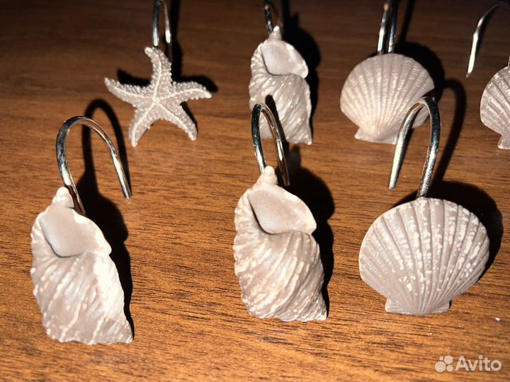 Набор крючков для ванной шторы керамика Турция