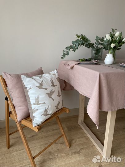 Декоративная подушка из льна