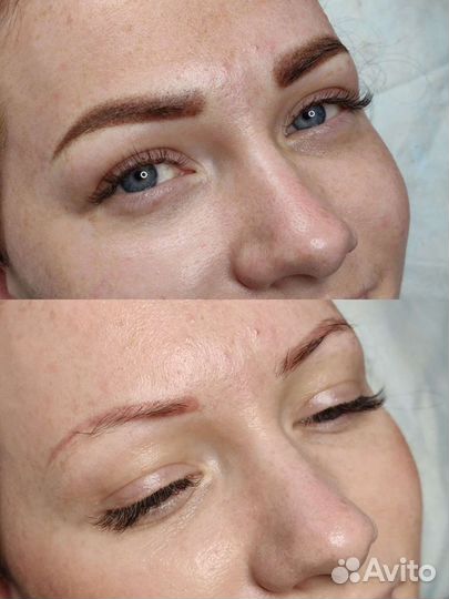 Татуаж микроблейдинг пудровое напыление перманент