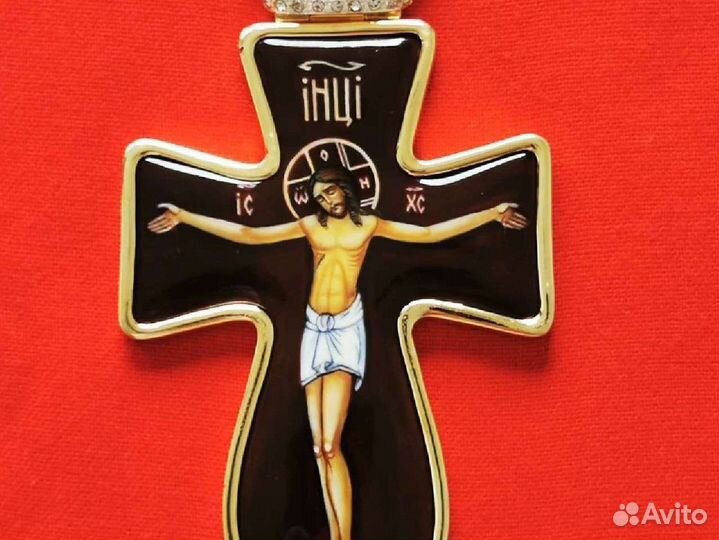 Серебряные крест наперсный и цепь.Модерн,кон. хх в