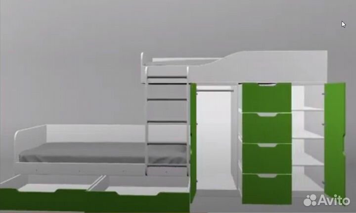 Детская кровать Белый/Венге