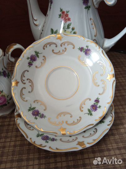 Чайный сервиз Райхенбах ГДР тонкий фарфор