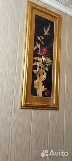 Картина - коллаж из соломы