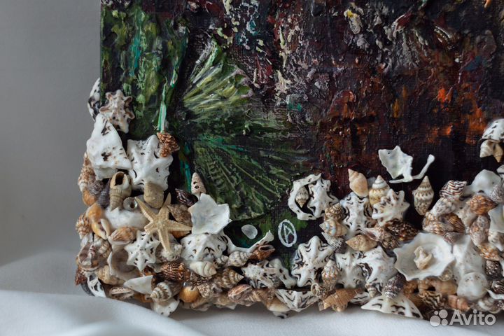 Картина панно ракушки подводный мир
